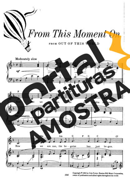 Cole Porter From This Moment On partitura para Piano