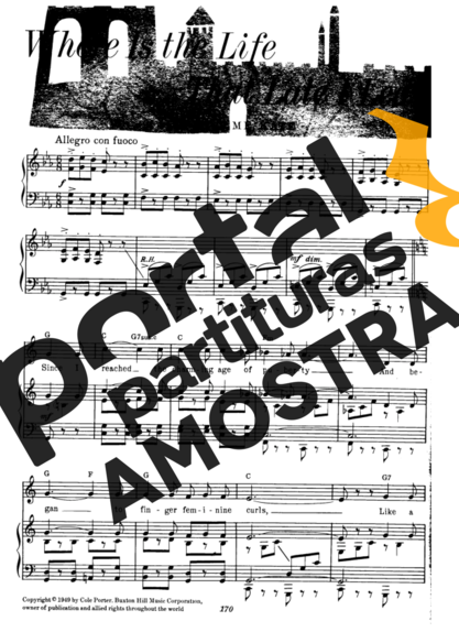Cole Porter  partitura para Piano
