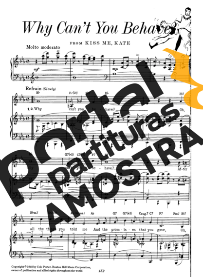 Cole Porter Why Cant You Behave_ partitura para Piano