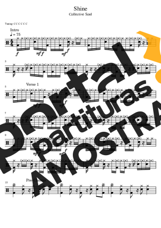 Collective Soul Shine partitura para Bateria