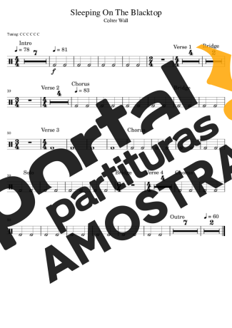 Colter Wall Sleeping On The Blacktop partitura para Bateria