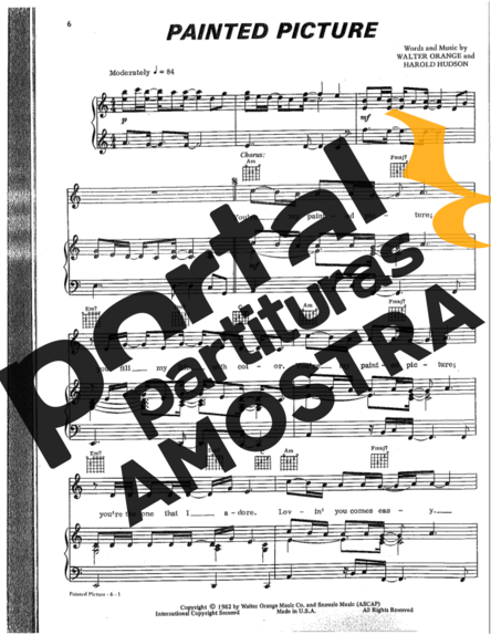 Commodores Painted Picture partitura para Piano