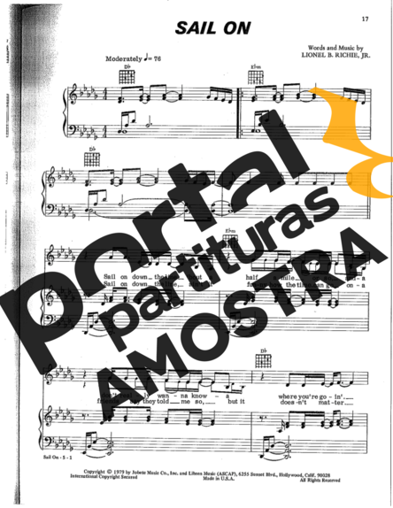 Commodores  partitura para Piano