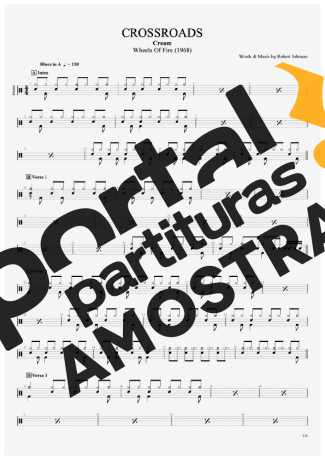 Cream Crossroads partitura para Bateria