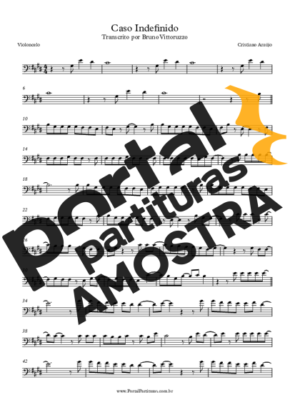 Cristiano Araújo  partitura para Violoncelo