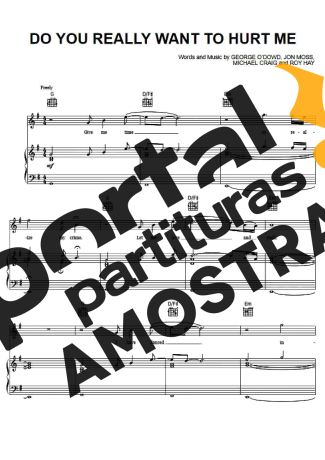 Culture Club Do You Really Want To Hurt Me partitura para Piano