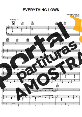 Culture Club Everything I Own partitura para Piano