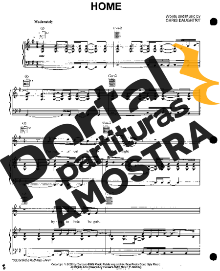 Daughtry  partitura para Piano