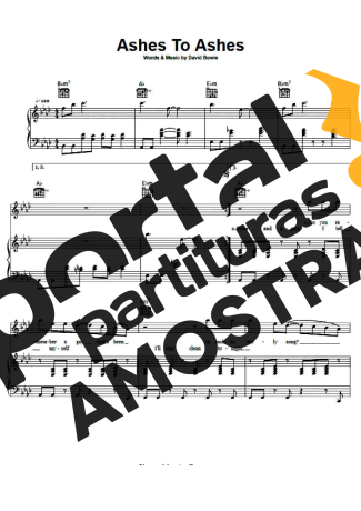 David Bowie Ashes To Ashes partitura para Piano
