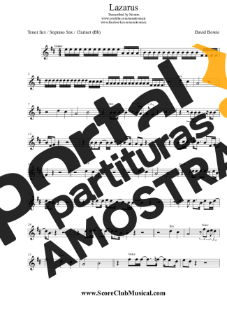 David Bowie  partitura para Clarinete (Bb)