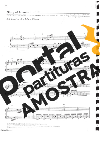 David Foster Glory Of Love partitura para Piano