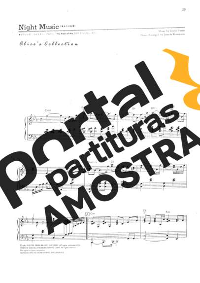 David Foster Night Music partitura para Piano