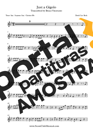 David Lee Roth Just A Gigolo partitura para Clarinete (Bb)