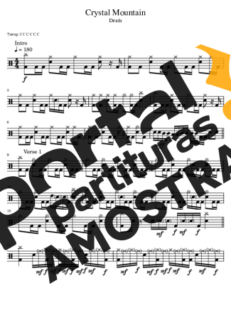 Death Crystal Mountain partitura para Bateria