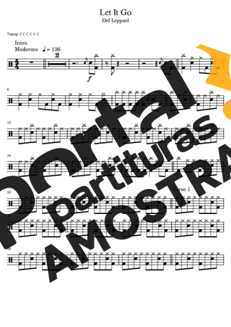 Def Leppard  partitura para Bateria
