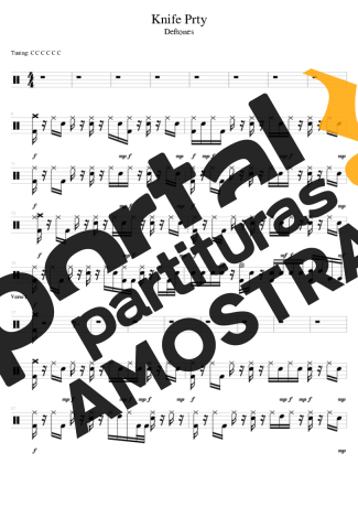 Deftones Knife Prty partitura para Bateria