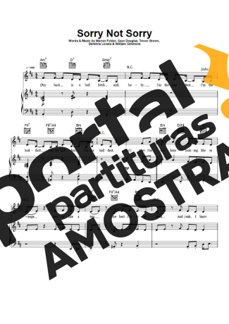 Demi Lovato Sorry Not Sorry partitura para Piano