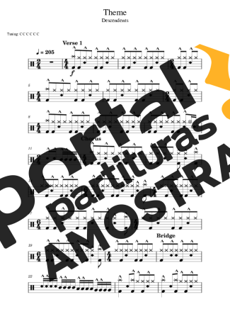 Descendents  partitura para Bateria