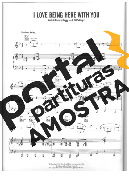 Diana Krall I Love Being Here With You partitura para Piano