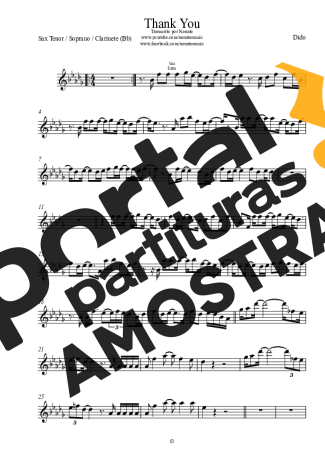 Dido  partitura para Clarinete (Bb)