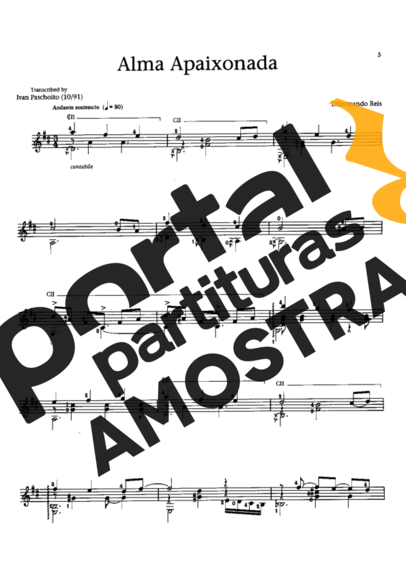 Dilermando Reis Alma Apaixonada partitura para Violão
