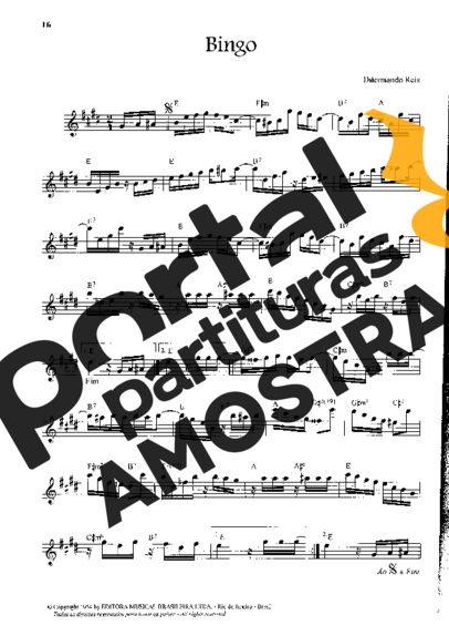 Dilermando Reis Bingo partitura para Flauta Transversal