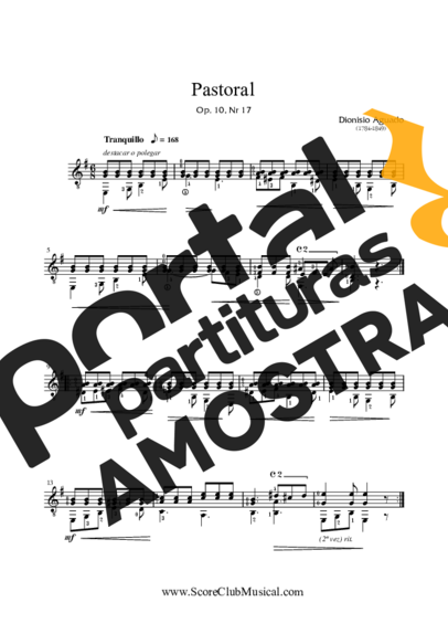 Dionisio Aguado Pastoral Op. 10 Nr 17 partitura para Violão