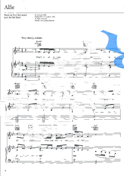 Dionne Warwick Alfie partitura para Piano