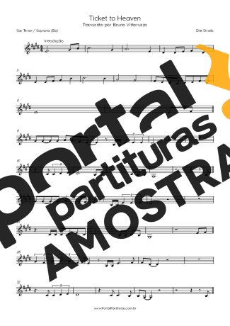 Dire Straits Ticket To Heaven partitura para Saxofone Tenor Soprano (Bb)