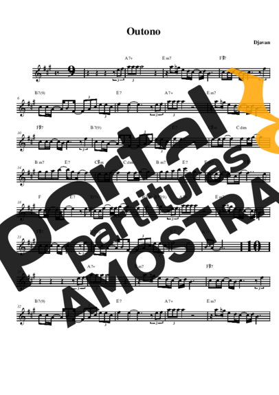 Djavan Outono partitura para Saxofone Alto (Eb)