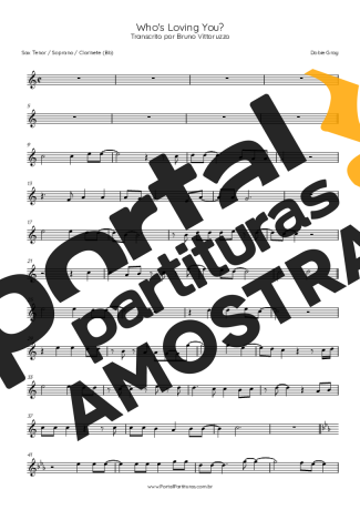 Dobie Gray Who´s Loving You partitura para Saxofone Tenor Soprano (Bb)