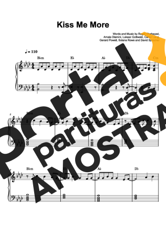 Doja Cat Kiss Me More partitura para Piano