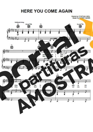Dolly Parton Here You Come Again partitura para Piano