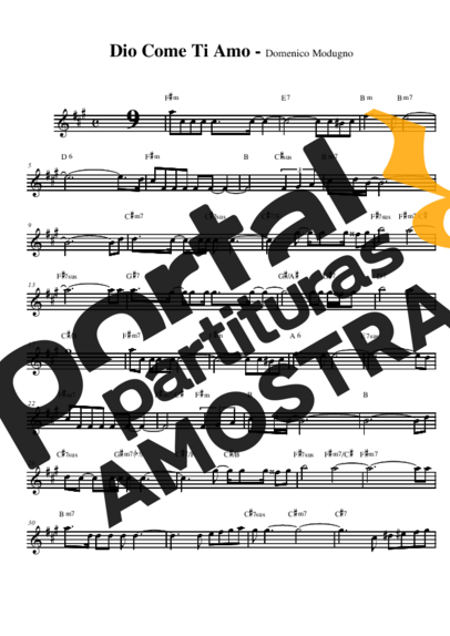 Domenico Modugno Dio Come Ti Amo partitura para Saxofone Alto (Eb)