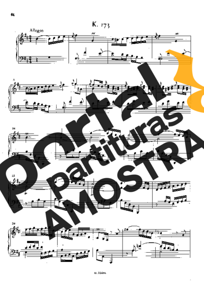 Domenico Scarlatti Keyboard Sonata In B Minor K.173 partitura para Piano