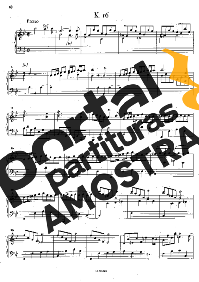 Domenico Scarlatti Keyboard Sonata In B-b Major K.16 partitura para Piano