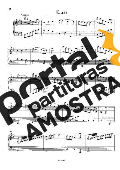 Domenico Scarlatti Keyboard Sonata In B-flat Major K.411 partitura para Piano