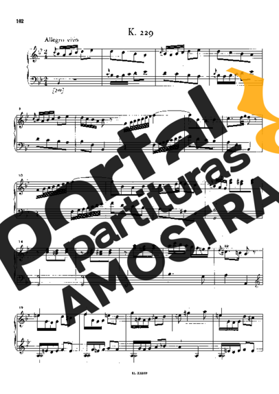 Domenico Scarlatti Keyboard Sonata In Bb Major K.229 partitura para Piano