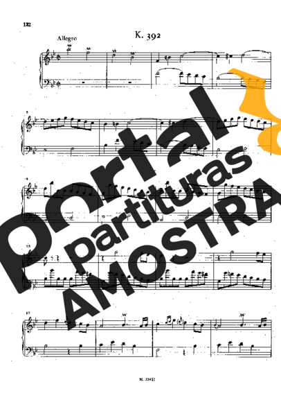 Domenico Scarlatti Keyboard Sonata In Bb Major K.392 partitura para Piano