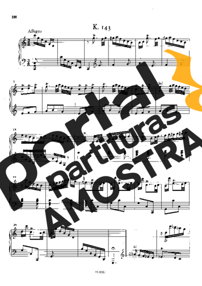 Domenico Scarlatti Keyboard Sonata In C Major K.143 partitura para Piano