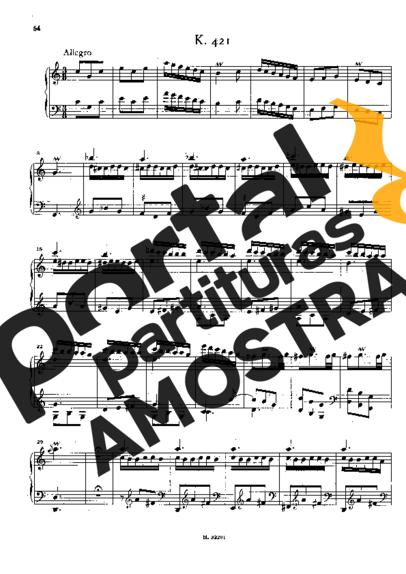 Domenico Scarlatti Keyboard Sonata In C Major K.421 partitura para Piano