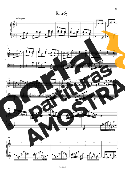 Domenico Scarlatti Keyboard Sonata In C Major K.465 partitura para Piano