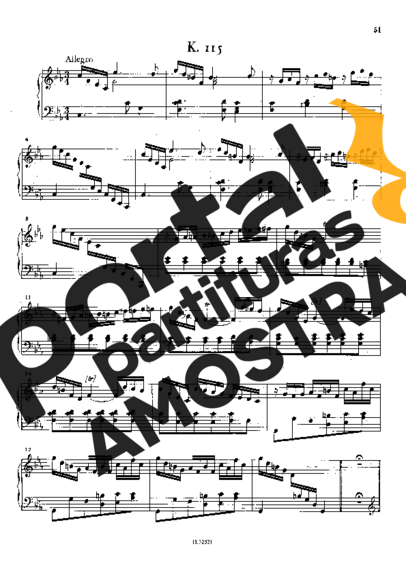 Domenico Scarlatti Keyboard Sonata In C Minor K.115 partitura para Piano