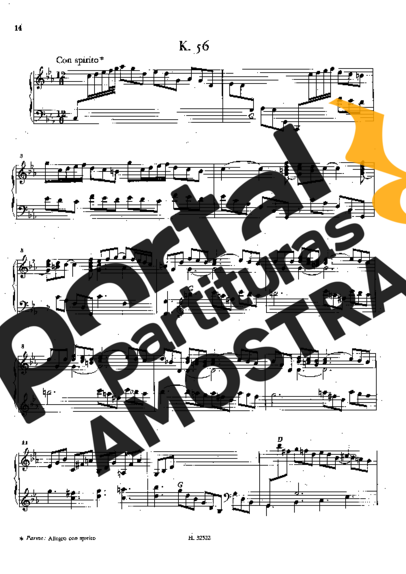 Domenico Scarlatti Keyboard Sonata In C Minor K.56 partitura para Piano