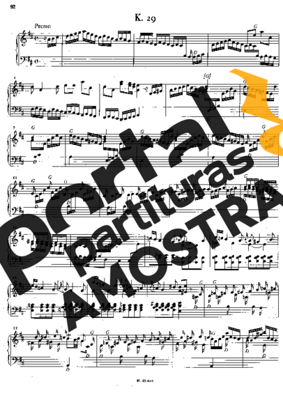 Domenico Scarlatti Keyboard Sonata In D Major K.29 partitura para Piano