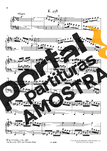 Domenico Scarlatti Keyboard Sonata In D Major K.458 partitura para Piano