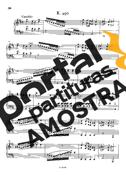 Domenico Scarlatti Keyboard Sonata In D Major K.490 partitura para Piano