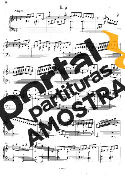 Domenico Scarlatti Keyboard Sonata In D Minor K.9 partitura para Piano