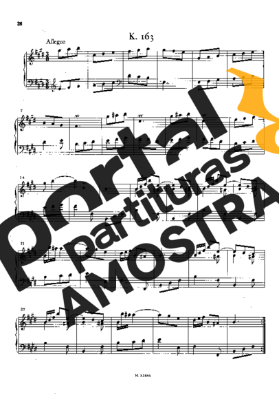 Domenico Scarlatti Keyboard Sonata In E Major K.163 partitura para Piano