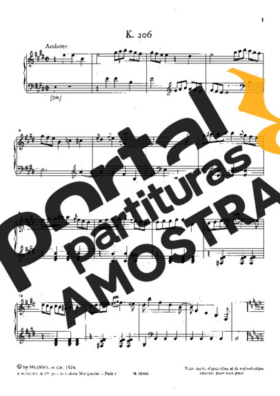 Domenico Scarlatti Keyboard Sonata In E Major K.206 partitura para Piano